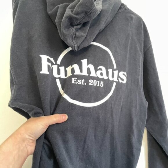 ROOSTER TEETH FUNHAUS Mens Navy Blue Double Sided Full Zip Hoodie Sweatshirt M - Picture 14 of 15